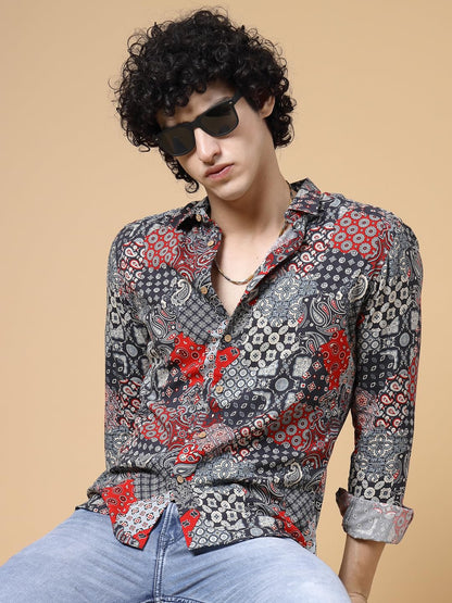 Rigo Rayon Printed Shirts for Men | Full Sleeves Hawaiian Regular Fit Mens Shirt | Casual Shirt | Beach | Party | Outing Wear S