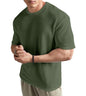 SHODOX Mens Solid Dotted Unique Design Oversized Tshirt for Men - Round Neck Loose Fit Drop Shoulder Mens T-Shirt Olive
