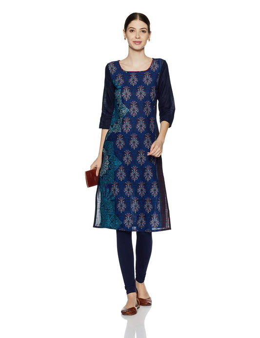 Aurelia Women Polyester Straight Regular Kurta