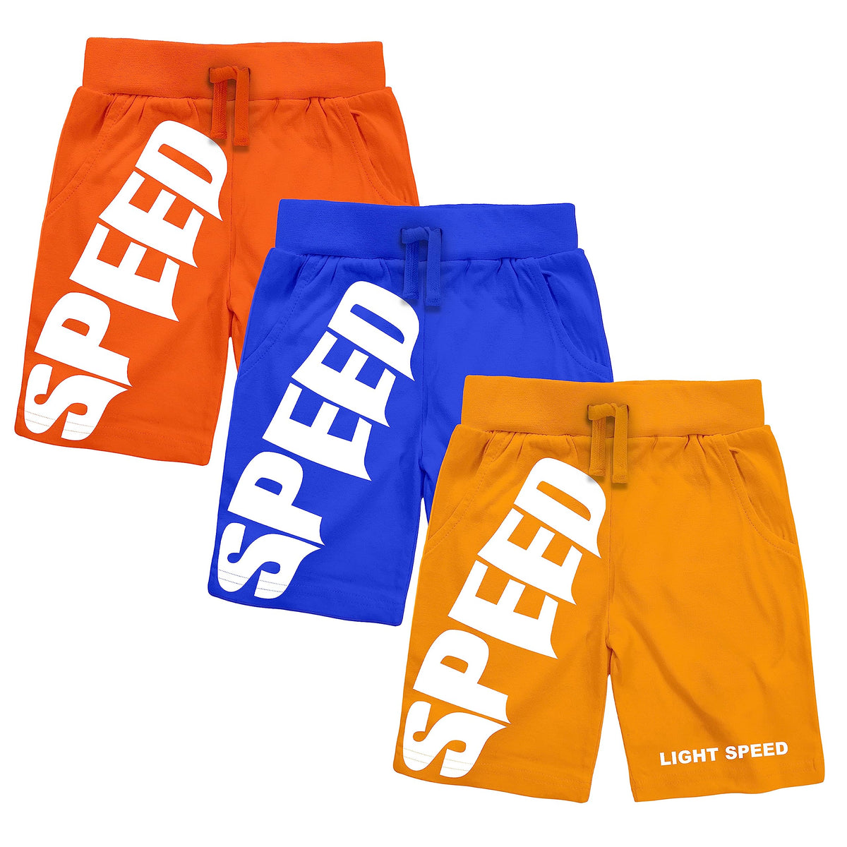 Kyda Kids Unisex 100% Cotton Printed Regular Fit Shorts For Boys & Girls (Pack Of 3)