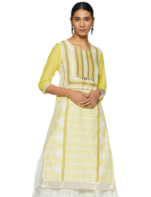 W for Woman Women Cotton Straight Regular Kurta
