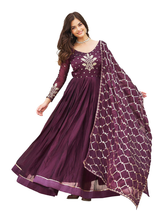 Wedani Rangoli Silk Anarkali Kurta Set for Women