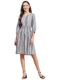 Toochki WomenS Grey Muslin Tribal Fit & Flared Western Dress | Dress For Women | A Line Dress | Winter Dress | Western Dress |
