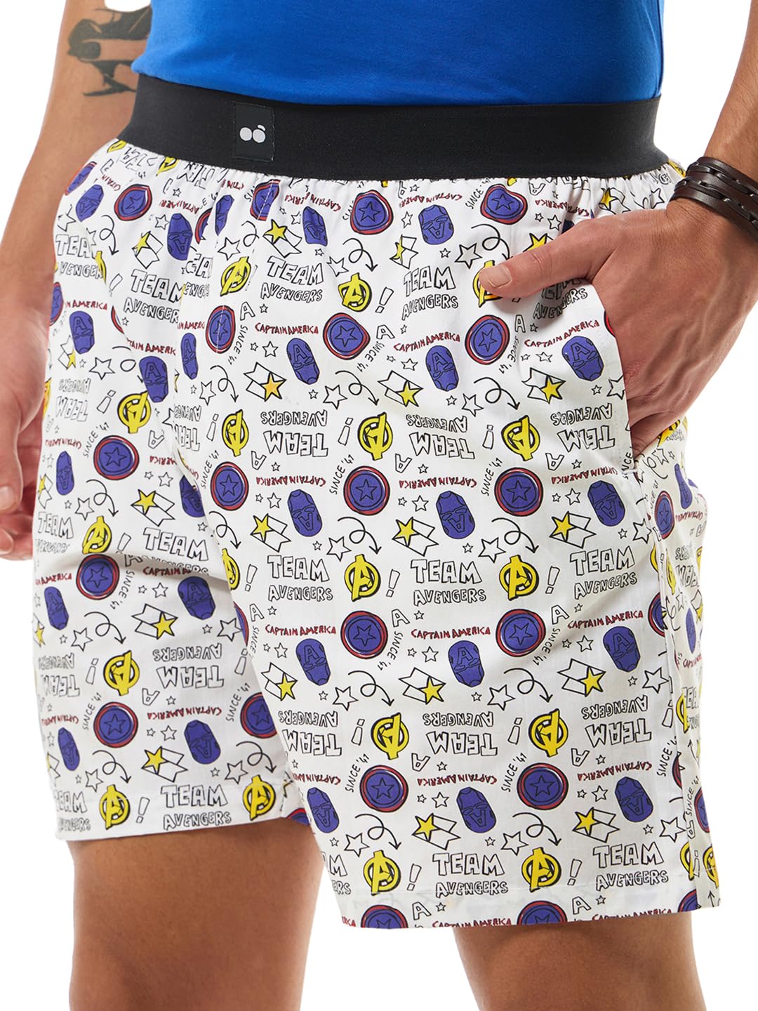 Bewakoof Mens All Over Printed Cotton Boxers - Regular Fit_570850_White_S