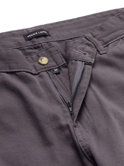 Dennis Lingo Mens Slim Fit Multi-Pocket Stretchable Cargo Trousers Dark Grey
