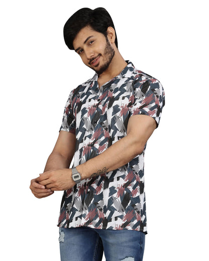 I Enterprise Half Sleeve Relaxed Fit MenS Casual Shirt | Cotton Blend Oversized Shirts For Men Loose Fit | Oversized Printed Sh