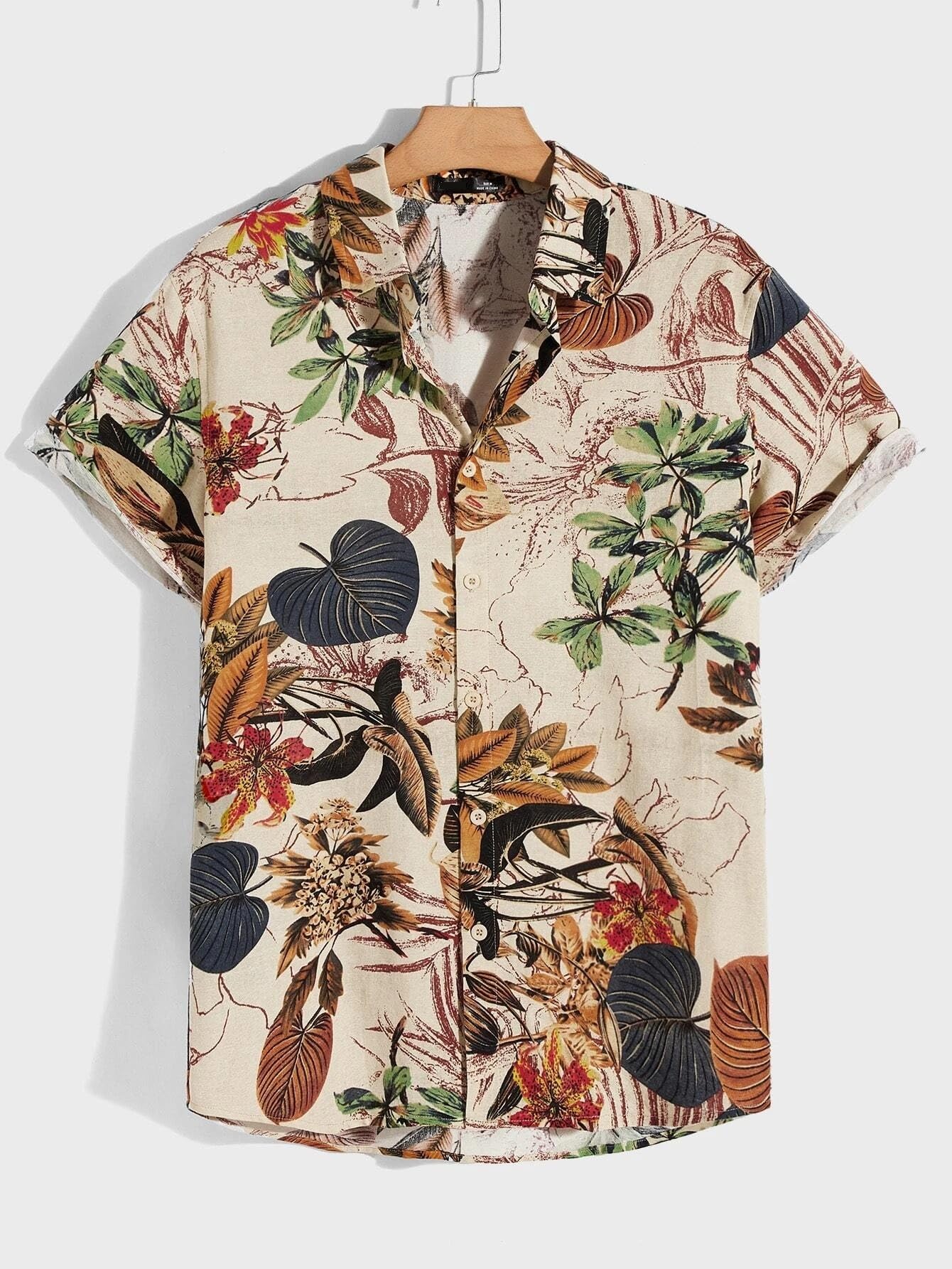 TAGAS Boys Tropical Regular Fit Shirt (BS-2003_Cream