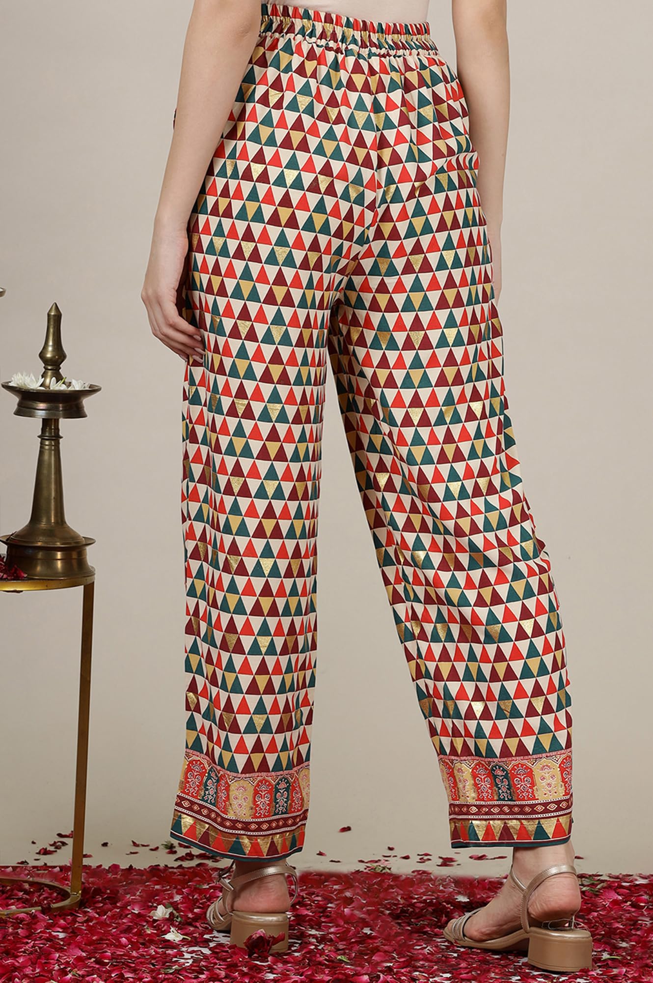 Aurelia WomenS Printed Palazzo | Trendy Palazzo For Women | Mid Rise Palazzo For Women Multicolour