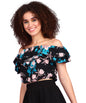 POPWINGS Casual Off-Shoulder Crop Top for Women| Printed Crop Top for Women | Off-Shoulder Crop Top for Women Stylish | Women To