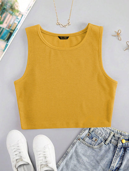 Toochki Tops for Woman | Spandex Top | Crop | Short | Western | for Jeans | Sleeveless | Stretchable | Mustard