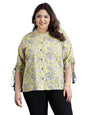 Stylum Womens Plus Size Floral Printed Cotton Shirt Style Top