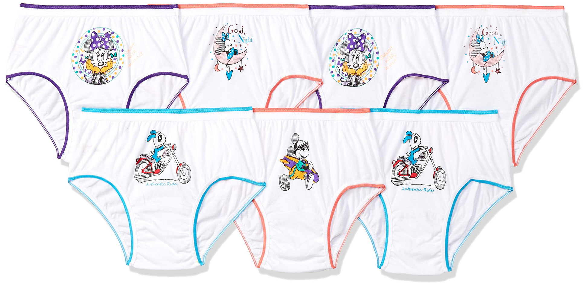 Rupa Jon Printed Panty for Girls, 100% Cotton Fabric, Regular Fit, Pack of 6 Assorted