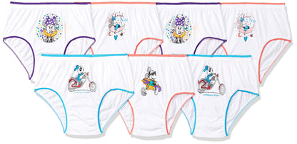 Rupa Jon Printed Panty for Girls, 100% Cotton Fabric, Regular Fit, Pack of 6 Assorted