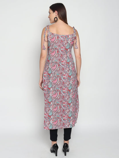 Patlani WomenS Crepe Full Stitched Kurti. Pink