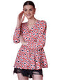 Sheetal Associates Womens Casual Puff Sleeves Floral Print Peplum Top