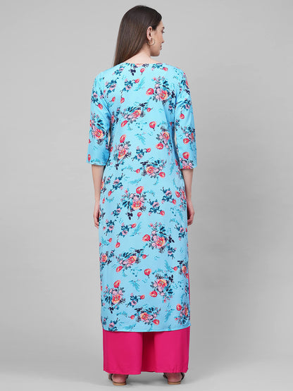 ANNI DESIGNER Women's Crepe Straight Printed Kurta