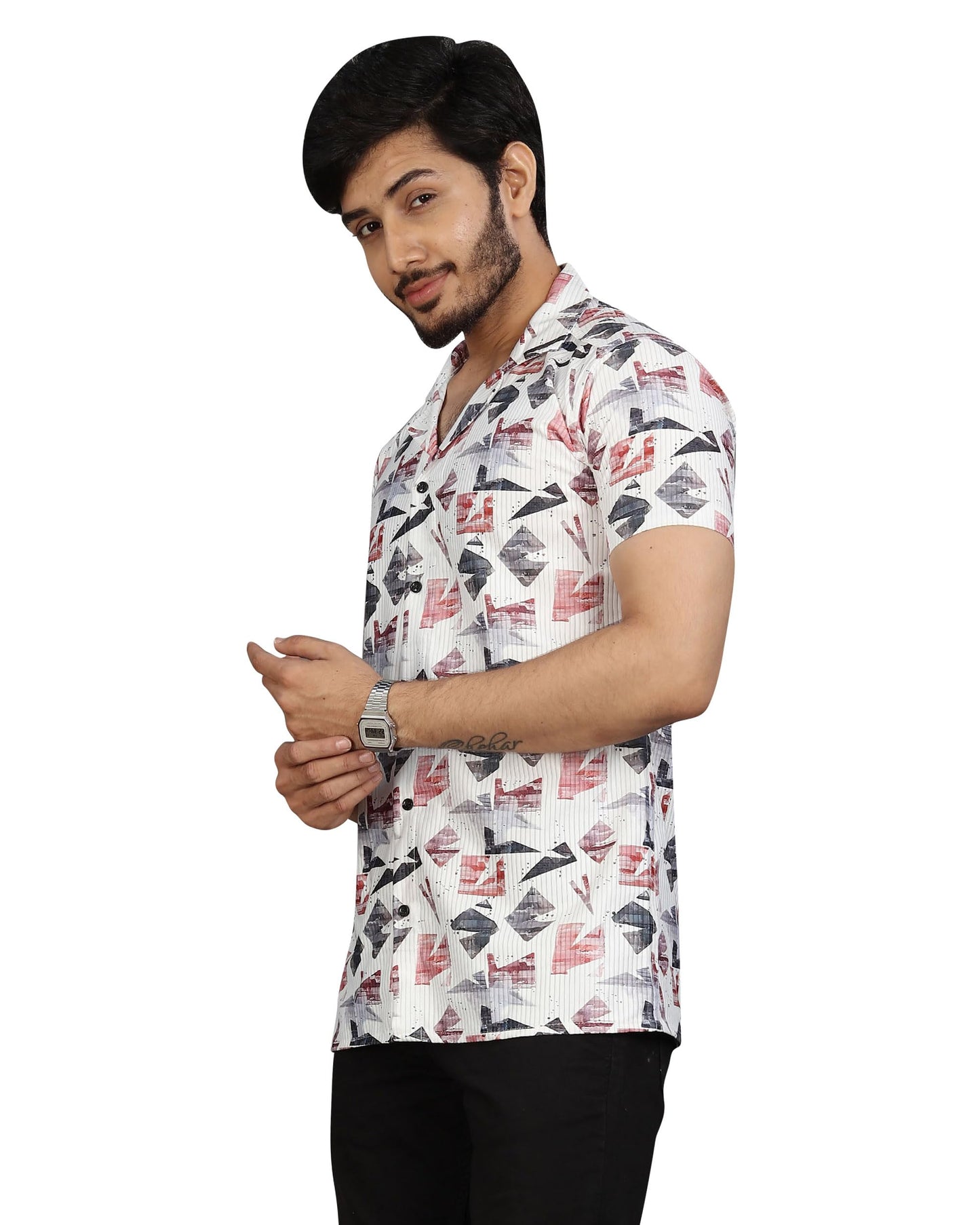 I Enterprise Half Sleeve Relaxed Fit MenS Casual Shirt | Cotton Blend Oversized Shirts For Men Loose Fit | Oversized Printed Sh