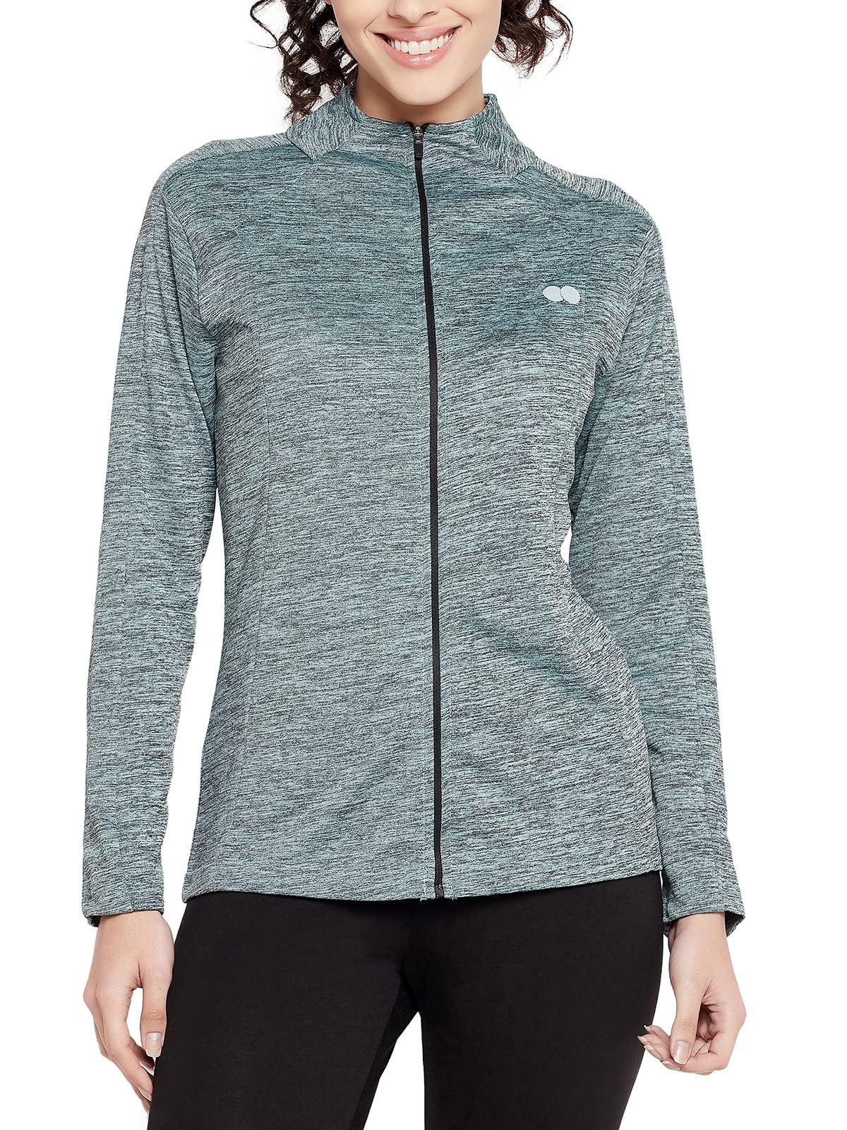 Clovia Womens Comfort-Fit Active Jacket (AT0171P03_Blue_XL)