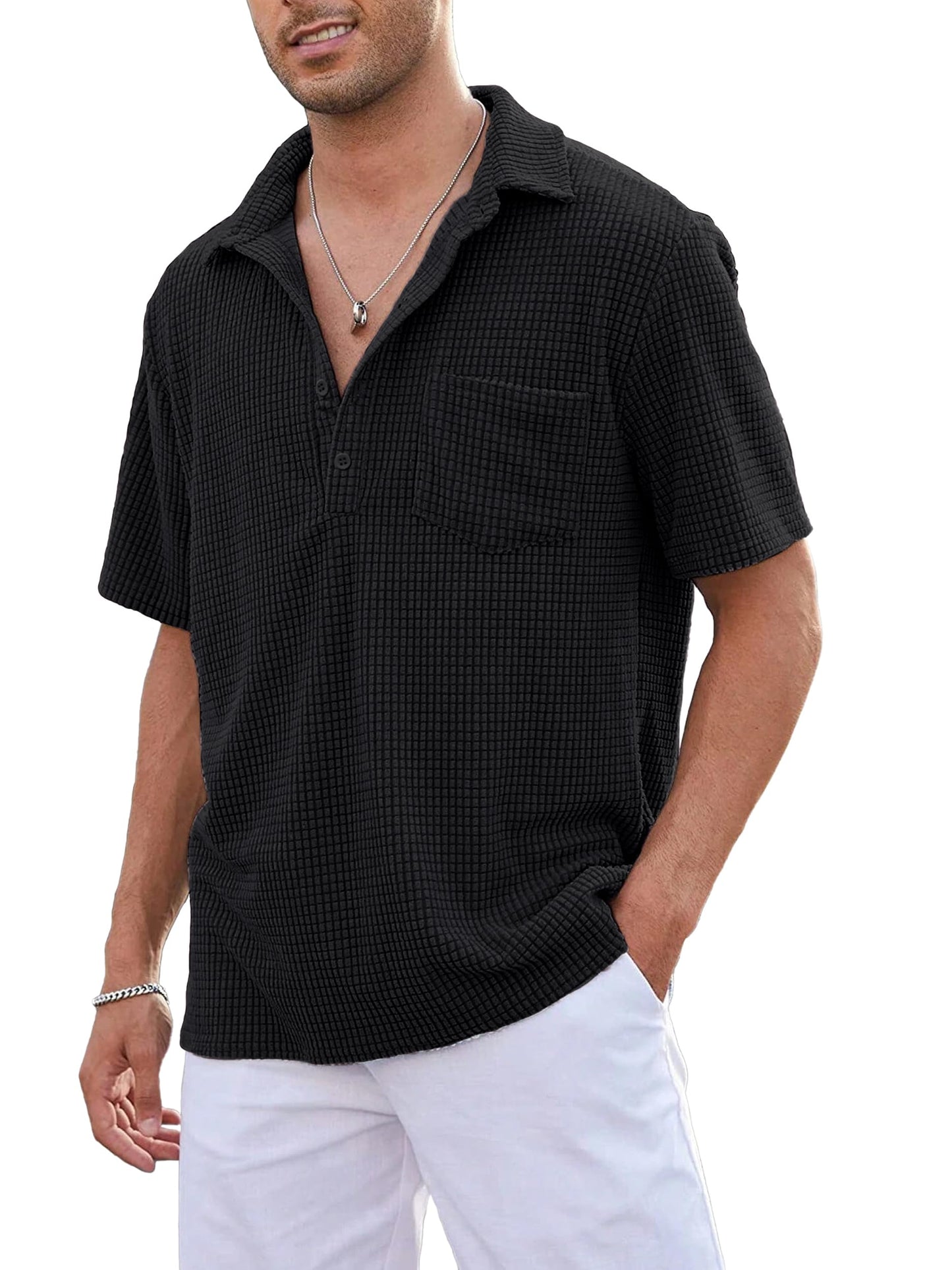 Noble Monk MenS Regular Fit Polo T Shirt |Half Sleeves |Popcorn Textured | Casual T-Shirt For Men