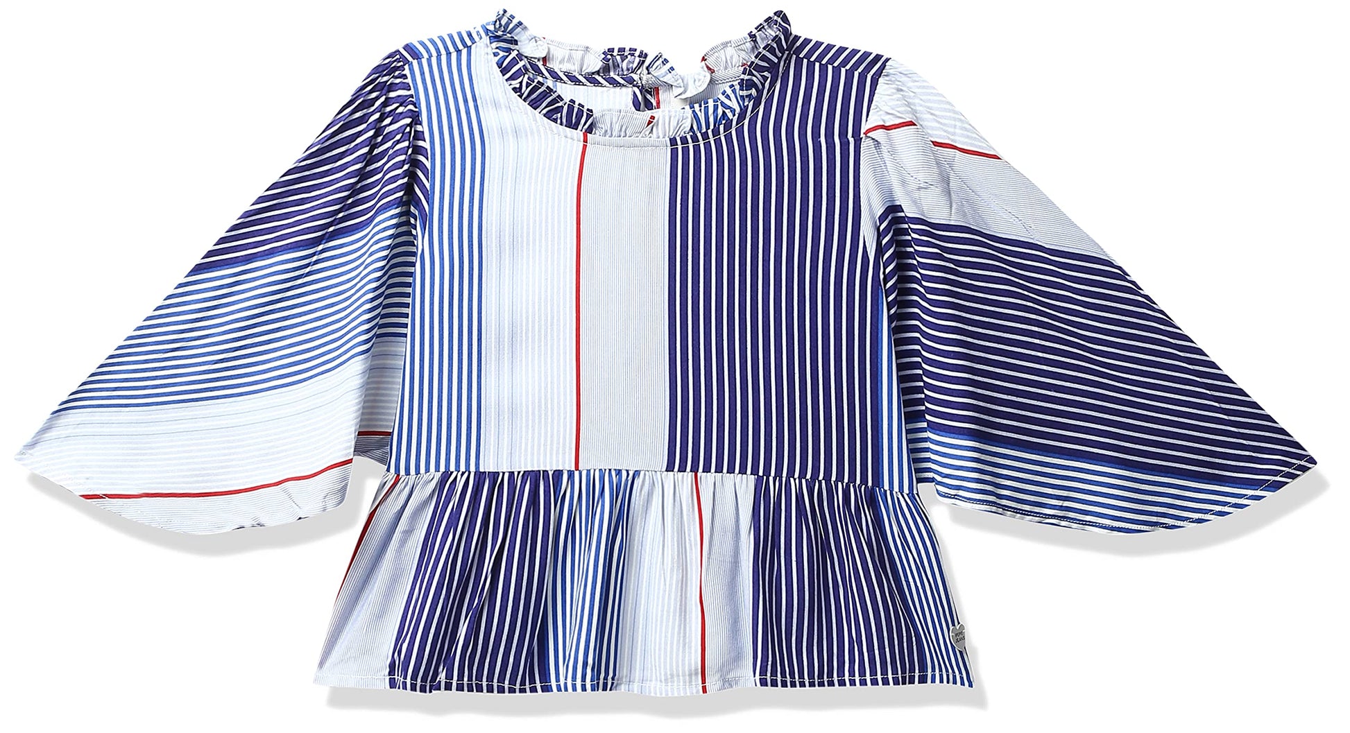 Pepe Jeans GirlS Striped Regular Shirt (Pg301416_Blue 10)