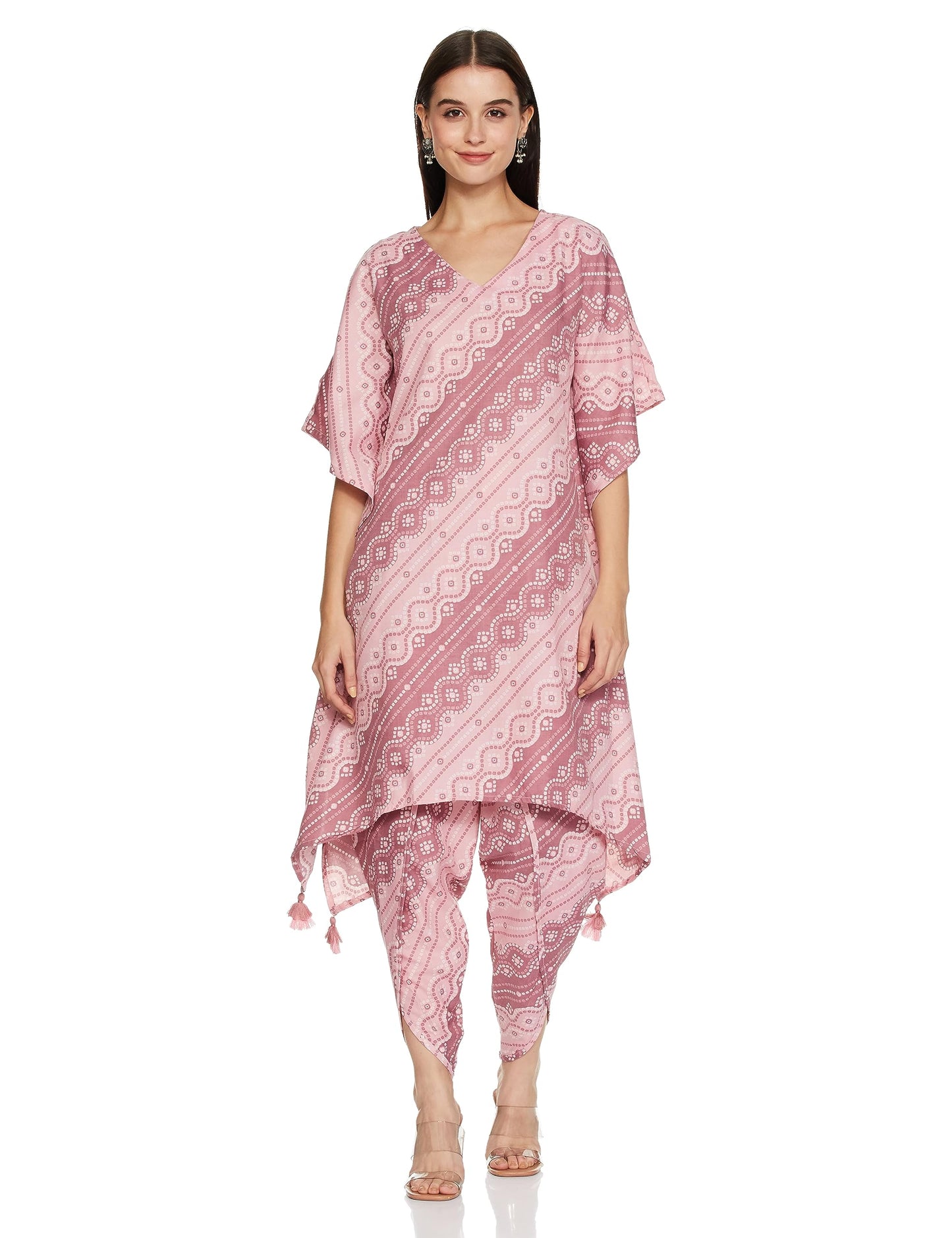 Ketch Polyester Womens Kaftan With Dhoti Pants (Khk3000627_Mauve