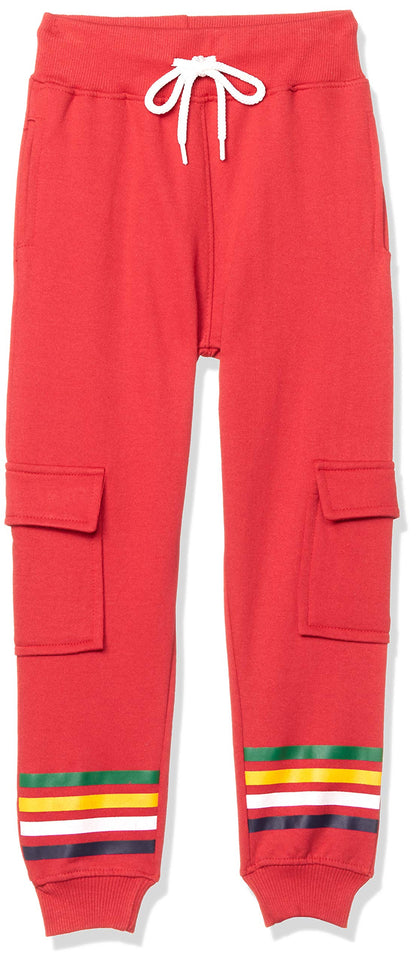 T2F Boys Regular Fit Mid Rise Track Pant Red