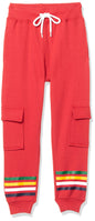 T2F Boys Regular Fit Mid Rise Track Pant Red