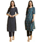 Tee Projekt Straight Kurta & Pant For Women Ethnic Kurta Set For Women (Pack Of 2)
