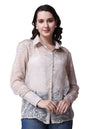 POPWINGS Casual Net Laces Brasso Design Transparent Shirt for Women || Stylish Western Net Shirt for Women || Women Shirt for Su