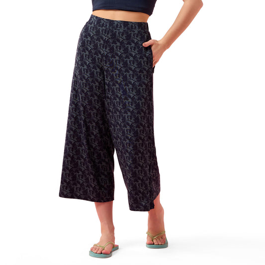 Enamor Womens Relaxed Pants (EA64_Navy Abstract