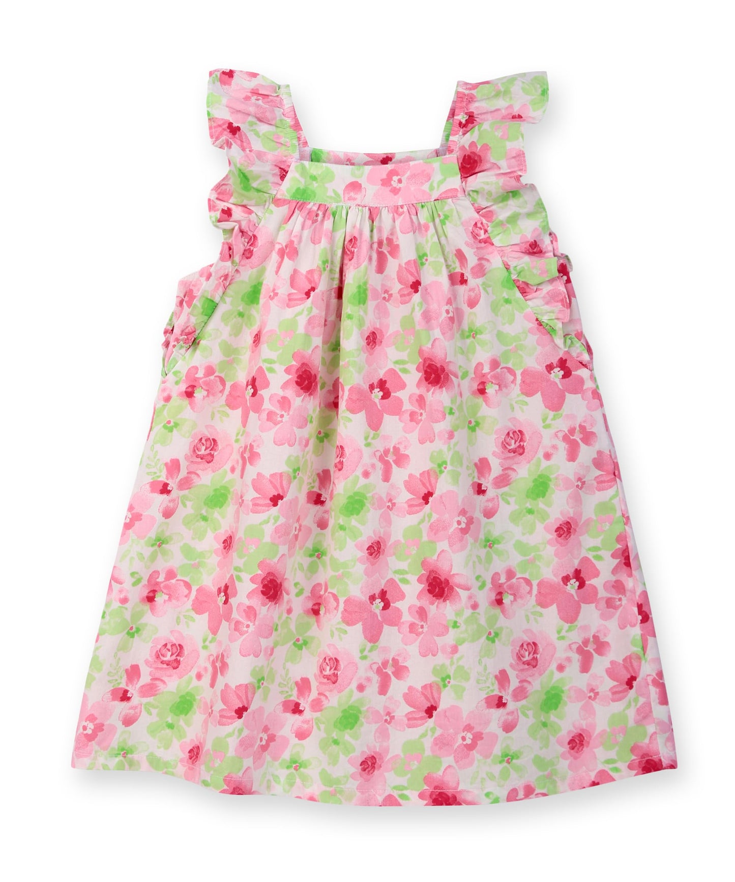 Beebay Kids Girls Floral Print Frill Sleeve Dress Multi-Color