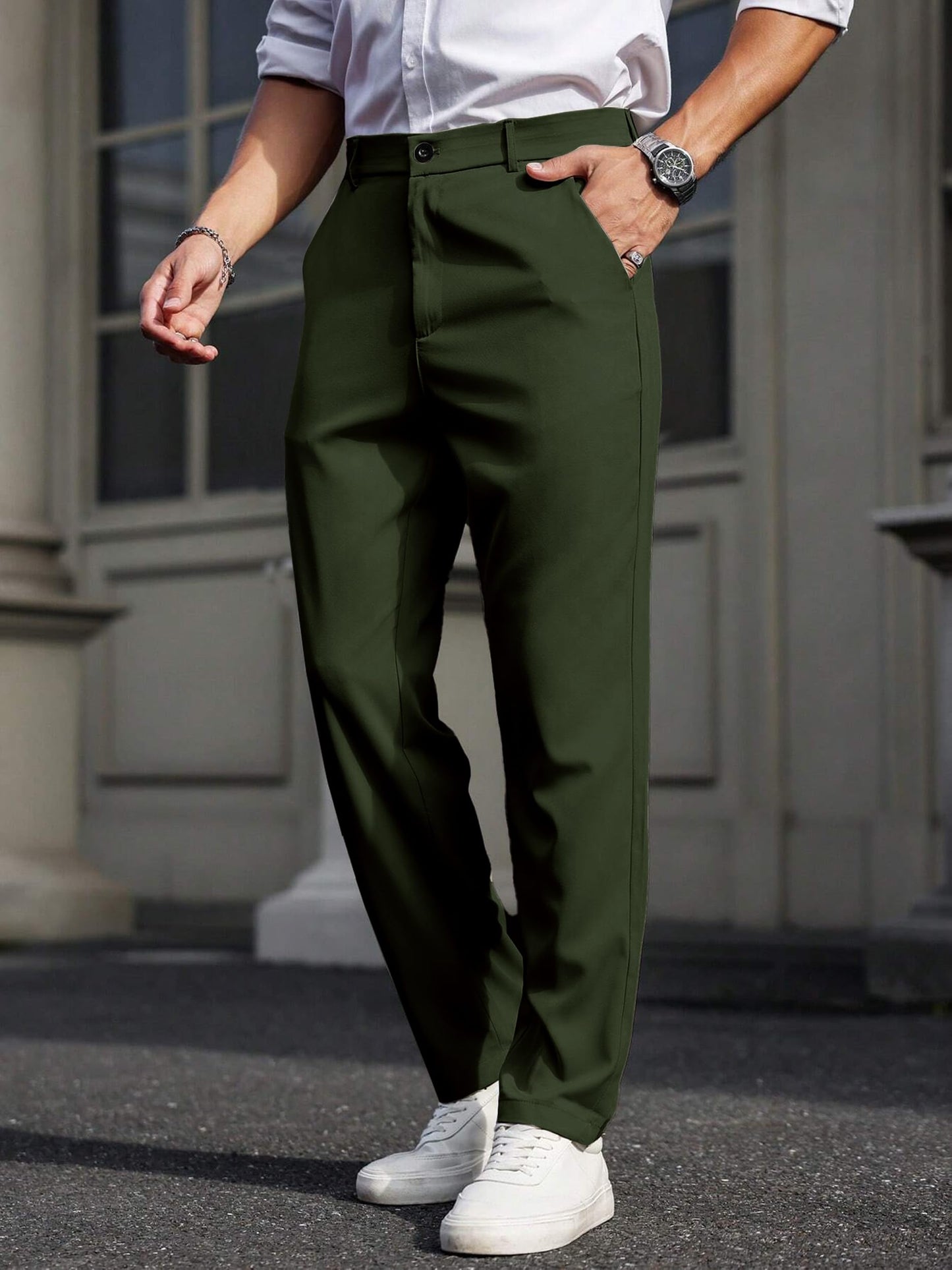 Noble Monk Formal Pants For Men | Stylish Regular Fit MenS Wear Trousers For Office Or Party | Solid Formal Regular Fit Trouser