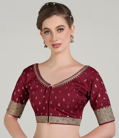 Pujia Mills Women Indian Ethnic Wear Designer Golden Codding With Zari Embroidered Diamond Work Round Neck Half Sleeve Readymade