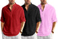 Zartha Combo Of Men Solid Cotton Blend Straight Kurta Shirt Pack Of 3