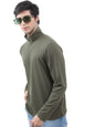 Ketch Mens Full Sleeve Slim Straight Fit T-Shirt (Khts000447_ Olive_L)