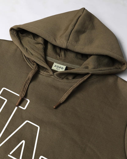 ADRO Cotton Sweatshirt for Men | Mens Hooded Hoodie | Olive
