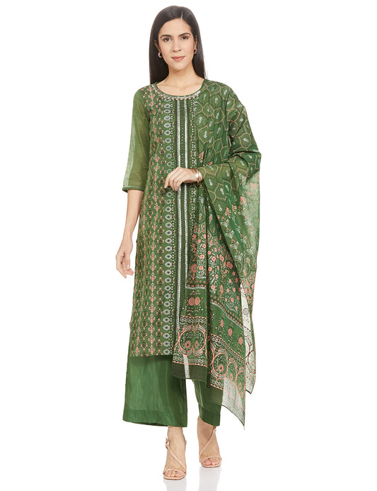 Aurelia Women Rayon Printed Kurta, Palazzo & Dupatta