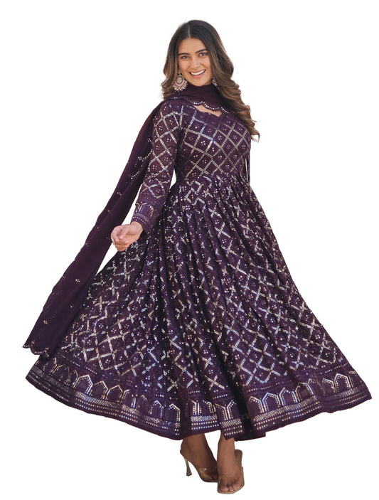 Fashion Basket Kurta With Duptta For Women Wine