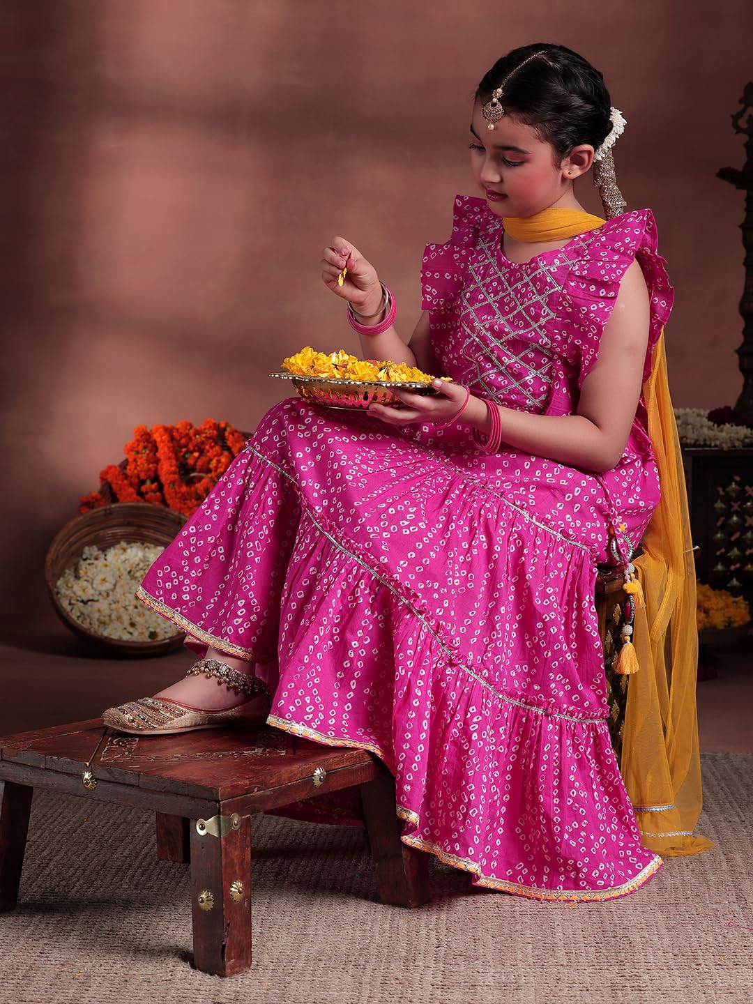 Libas Kids Girl'S Cotton Lehenga Set (90059K_Pink_9-10Y)