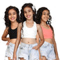 Kyda Kids Girls Antibacterial Cotton Sports Bra Training Bras, Non Padded, Chest Double Layered Wireless Light Padded Bra