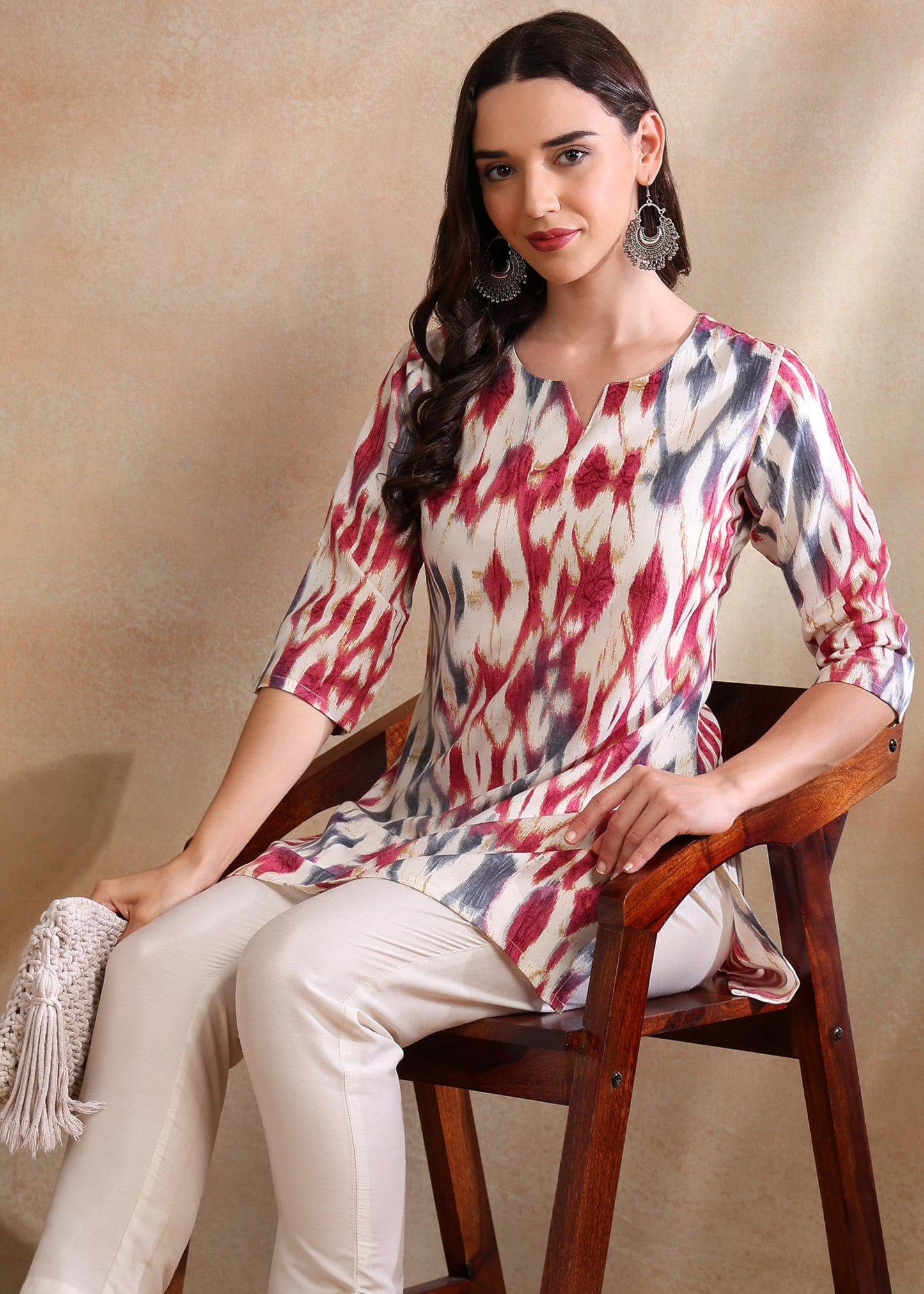 Dsk Studio Poly Rayon Short Kurti For Women & Girls Purple