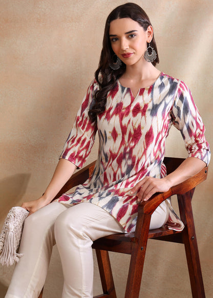 Dsk Studio Poly Rayon Short Kurti For Women & Girls Purple