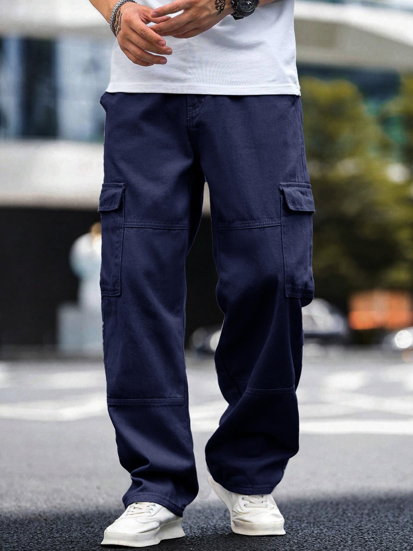 Noble Monk MenS Cargo Pant | Drawstring | Solid Cargo | Multi Pockets Trackpant