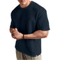 SHODOX Mens Solid Dotted Unique Design Oversized Tshirt for Men - Round Neck Loose Fit Drop Shoulder Mens T-Shirt Navy