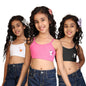 Kyda Kids Girls Antibacterial Cotton Printed Non Padded, Beginners Bra For Girls (Pack Of 3)