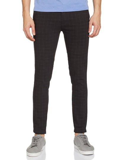 The Indian Garage Co Men Slim Fit Checked Mid-Rise Chinos