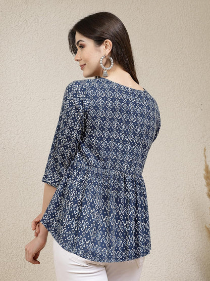 Stylum Womens Ethnic Motif Printed Cotton Peplum Top