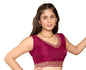 Pujia Mills Womens Sequin Embroidered V Neck Sleeveless Readymade Saree Blouse Indian Ethnic Designer Stitched Readymade Sequen