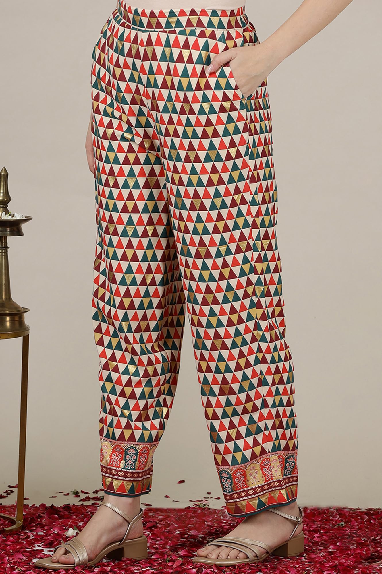Aurelia WomenS Printed Palazzo | Trendy Palazzo For Women | Mid Rise Palazzo For Women Multicolour