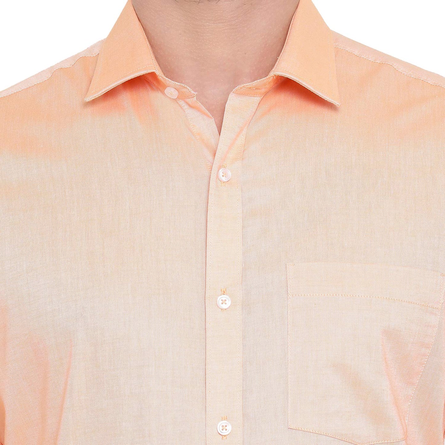 Turtle Men 100% Cotton Orange Solid Slim Fit Formal Shirt